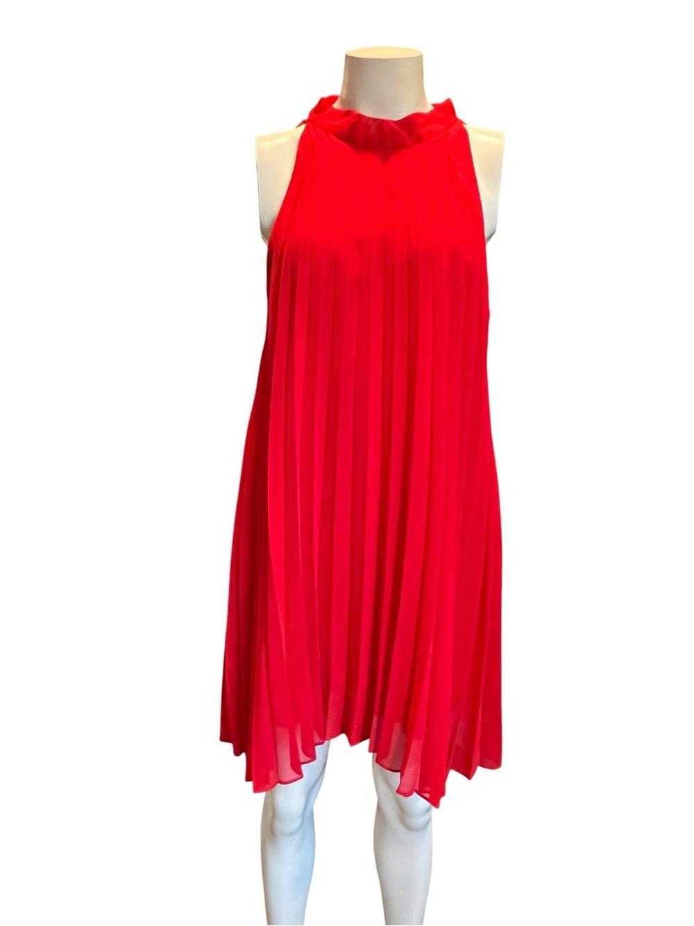 Betsey Johnson Bright Red Pleated Halter Camisole Top